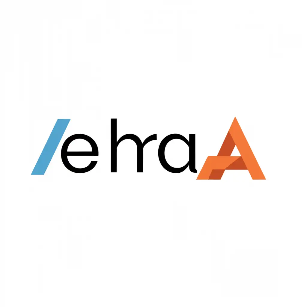 a logo design,with the text "ehra", main symbol:A,Minimalistic,clear background