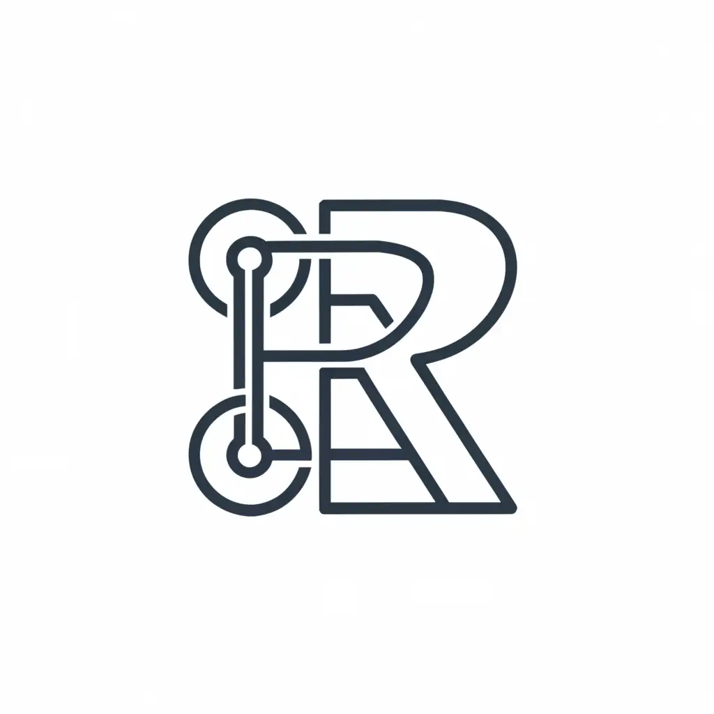 a logo design,with the text "R", main symbol:Bike,Moderate,clear background