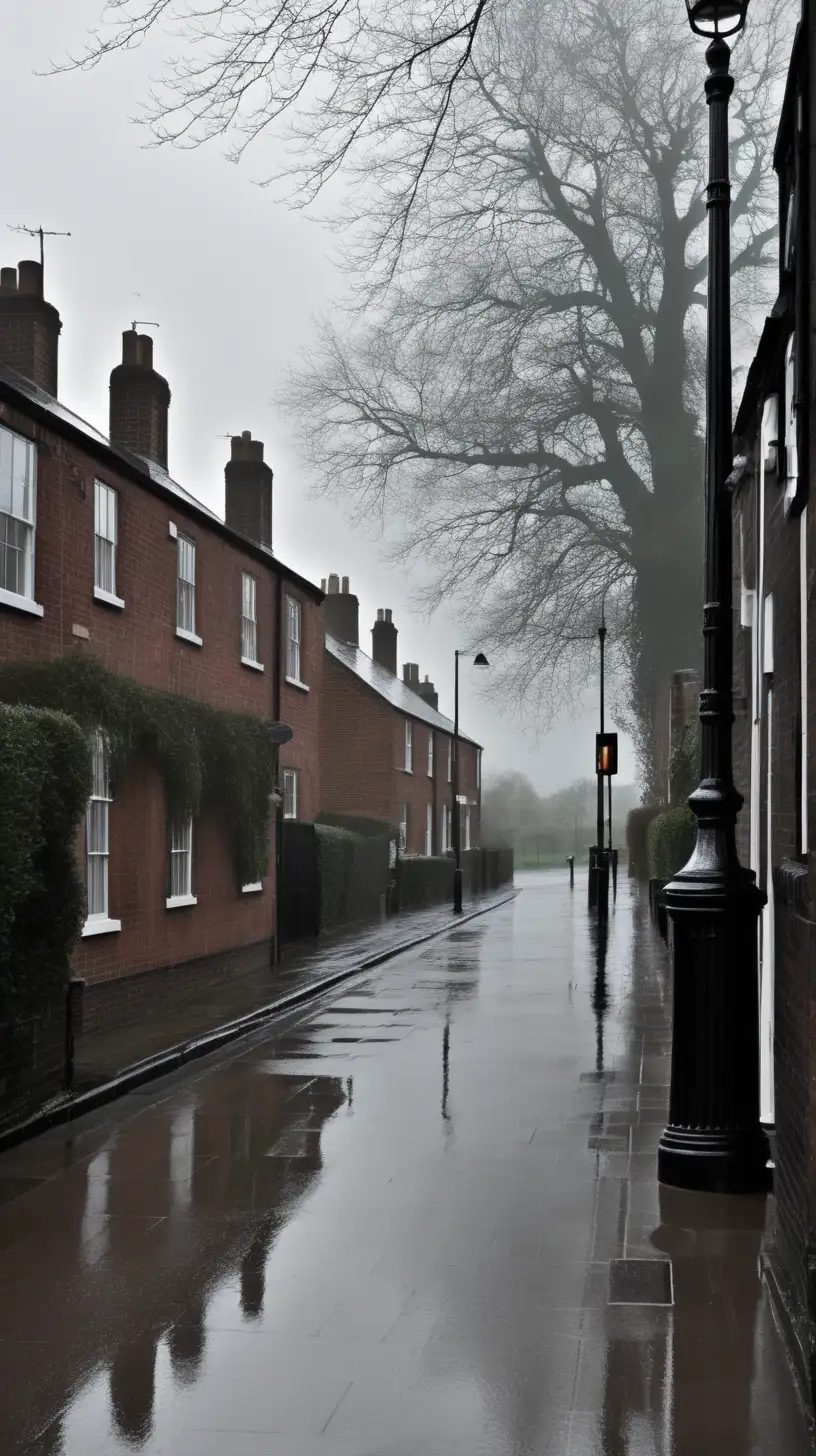 Moody English Rainy Day Streetscape