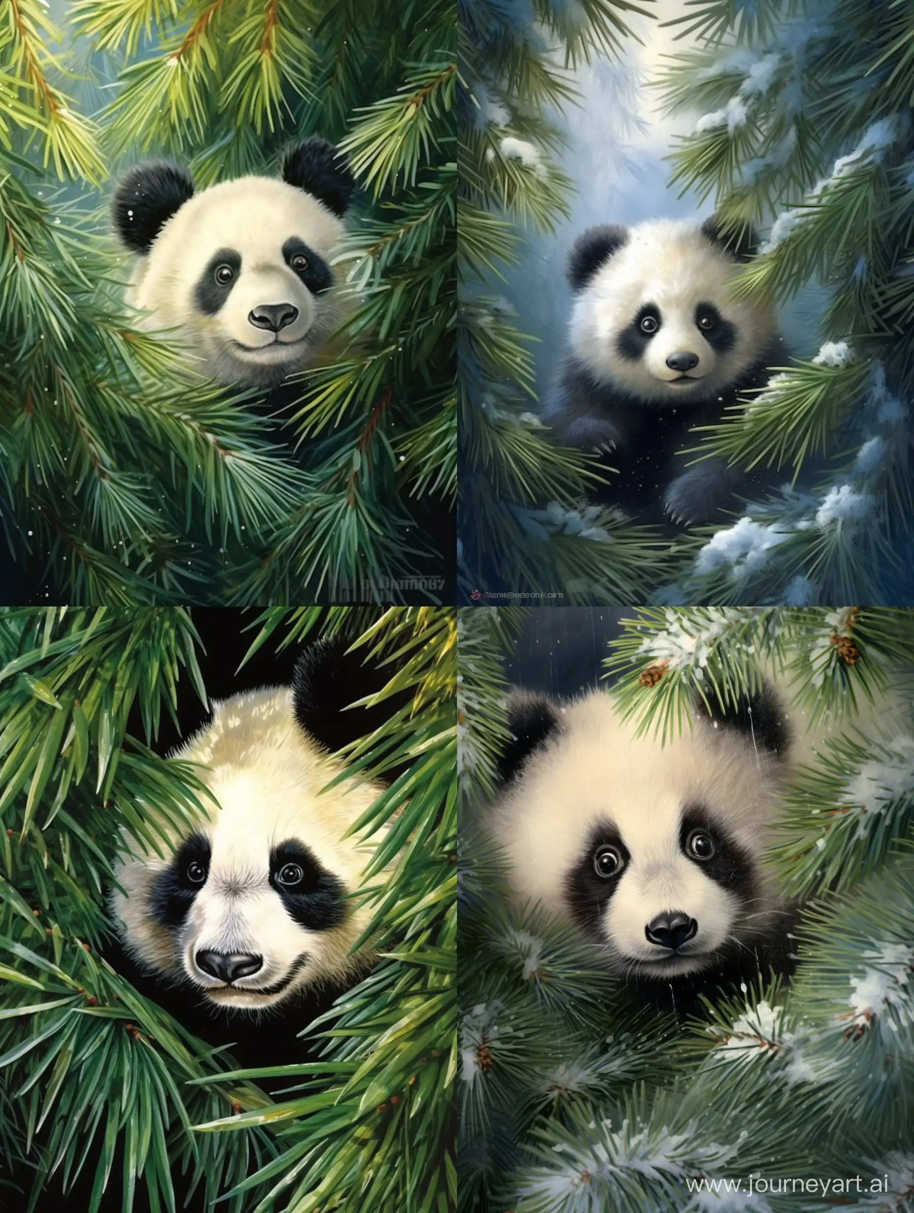 Enchanting-Christmas-Tender-Panda-in-a-Magical-Forest