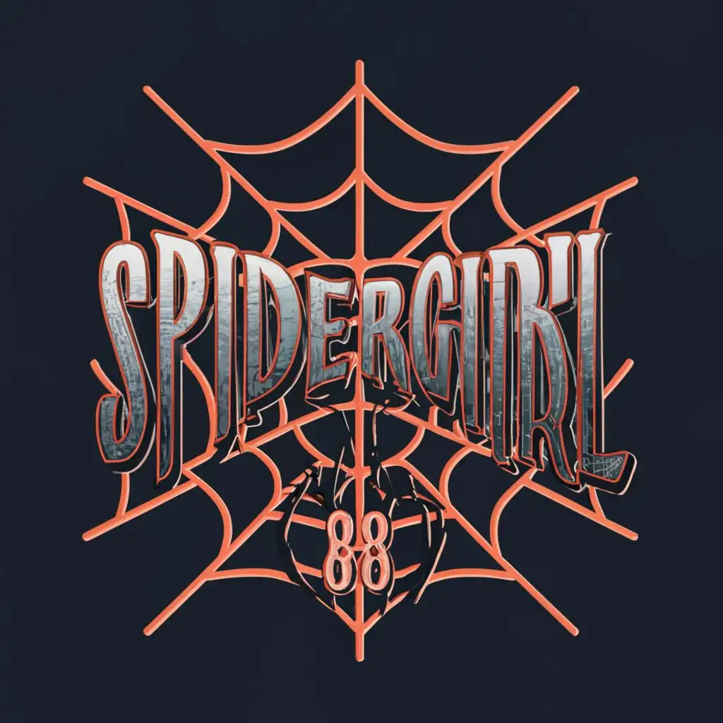 LOGO-Design-for-SpiderGirl88-Bold-Web-Typography-with-a-Dynamic-Spider-Silhouette-and-Pack-Emblem