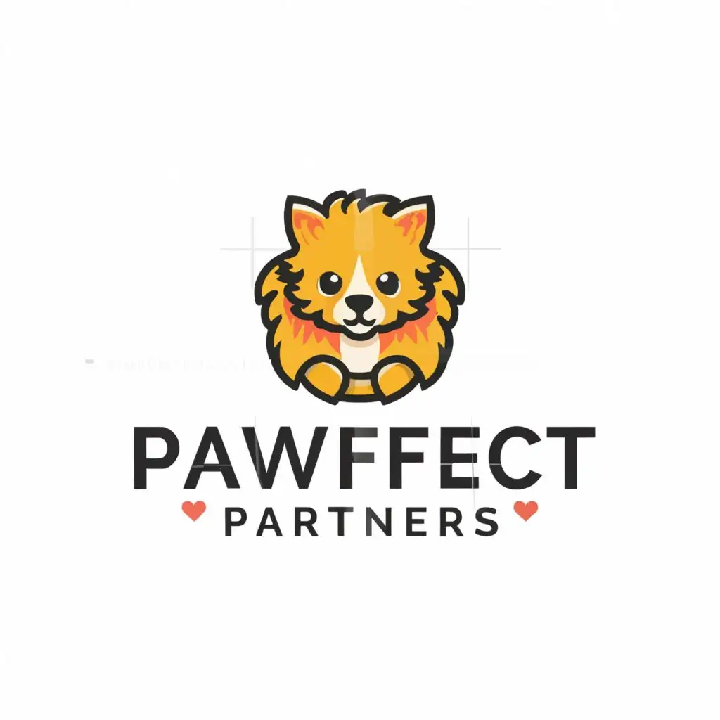 a logo design,with the text "Pawfect Partners", main symbol:pomeranian dog,Moderate,be used in Technology industry,clear background