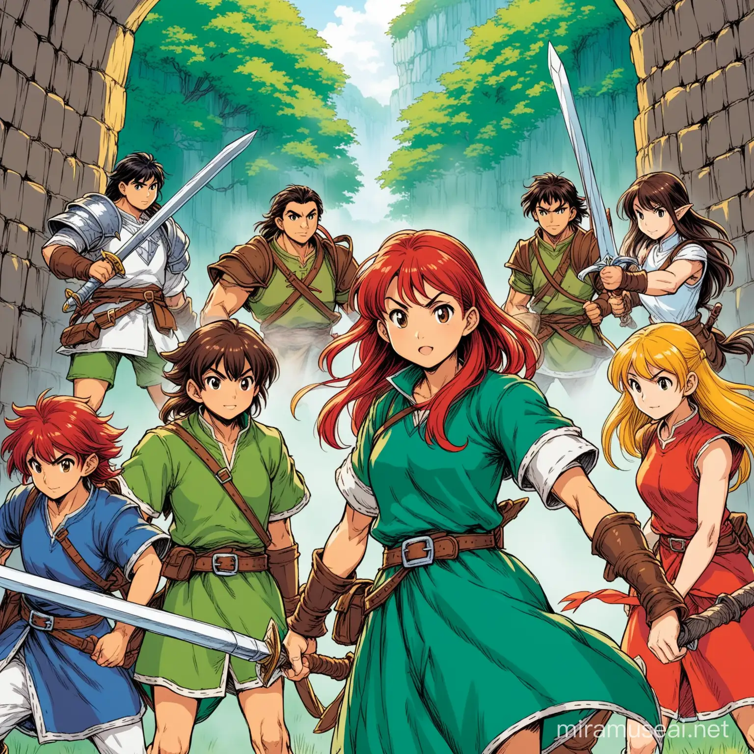 human fighter dungeons and dragons ghibli style anime manga dnd fantasy