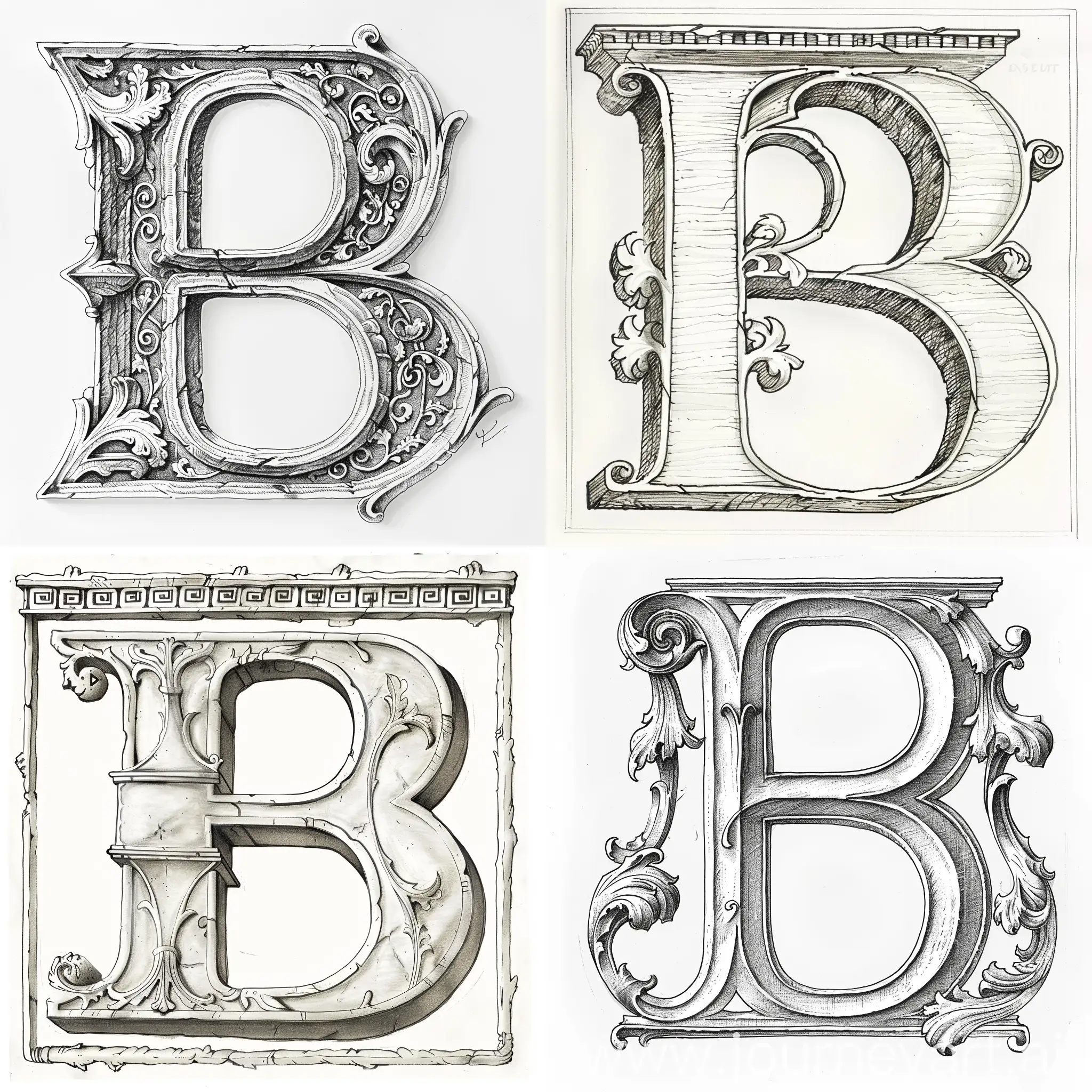 Нарисуй букву "B" заглавную, в стиле средневековья, белого цвета. 
