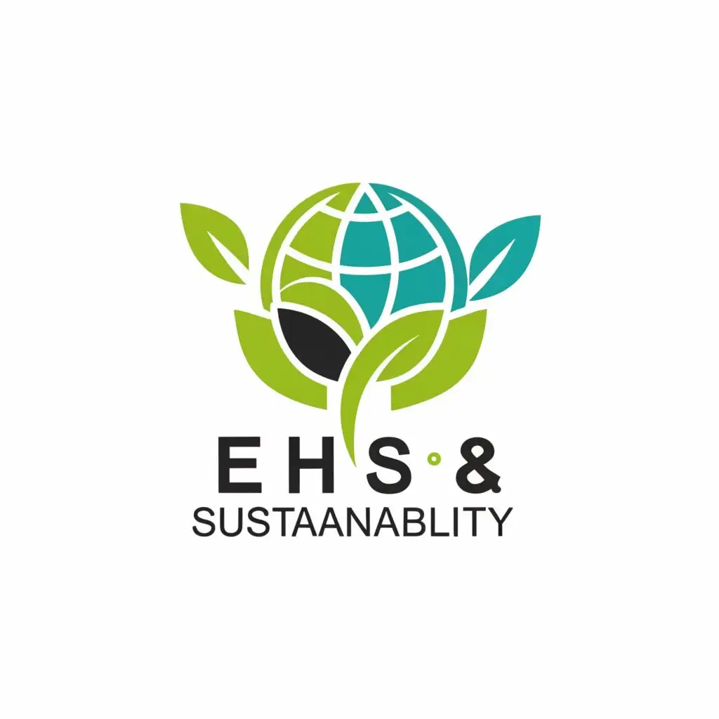 a logo design,with the text "EHS & Sustainability", main symbol:Globe and leafs,Moderate,clear background