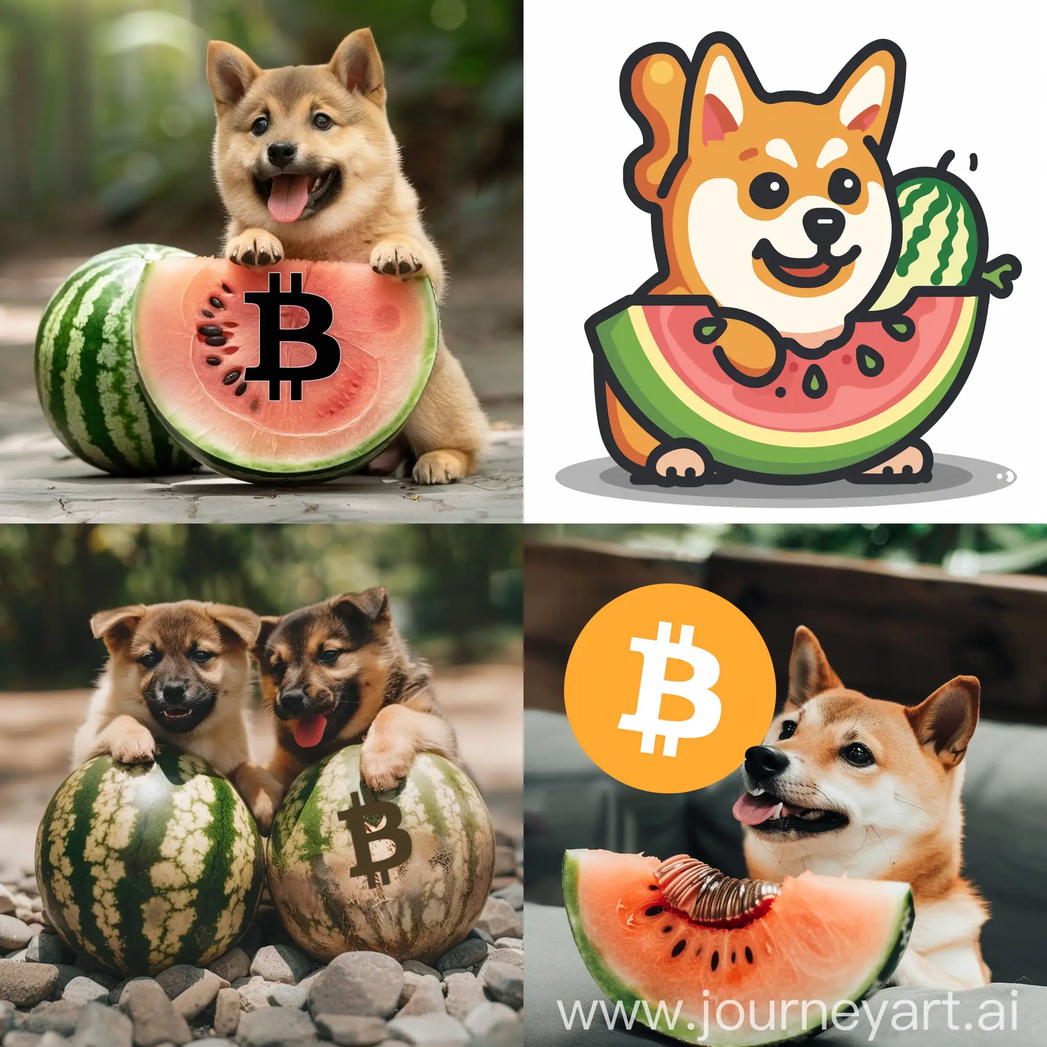 Digital-Artistic-Composition-Bitcoin-NFT-Melon-Dog-Logo