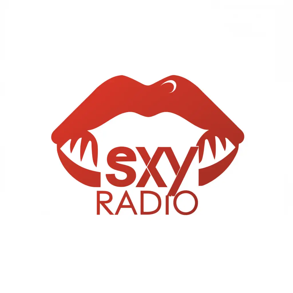 a logo design,with the text "Sexy Radio", main symbol:Lips,Minimalistic,clear background