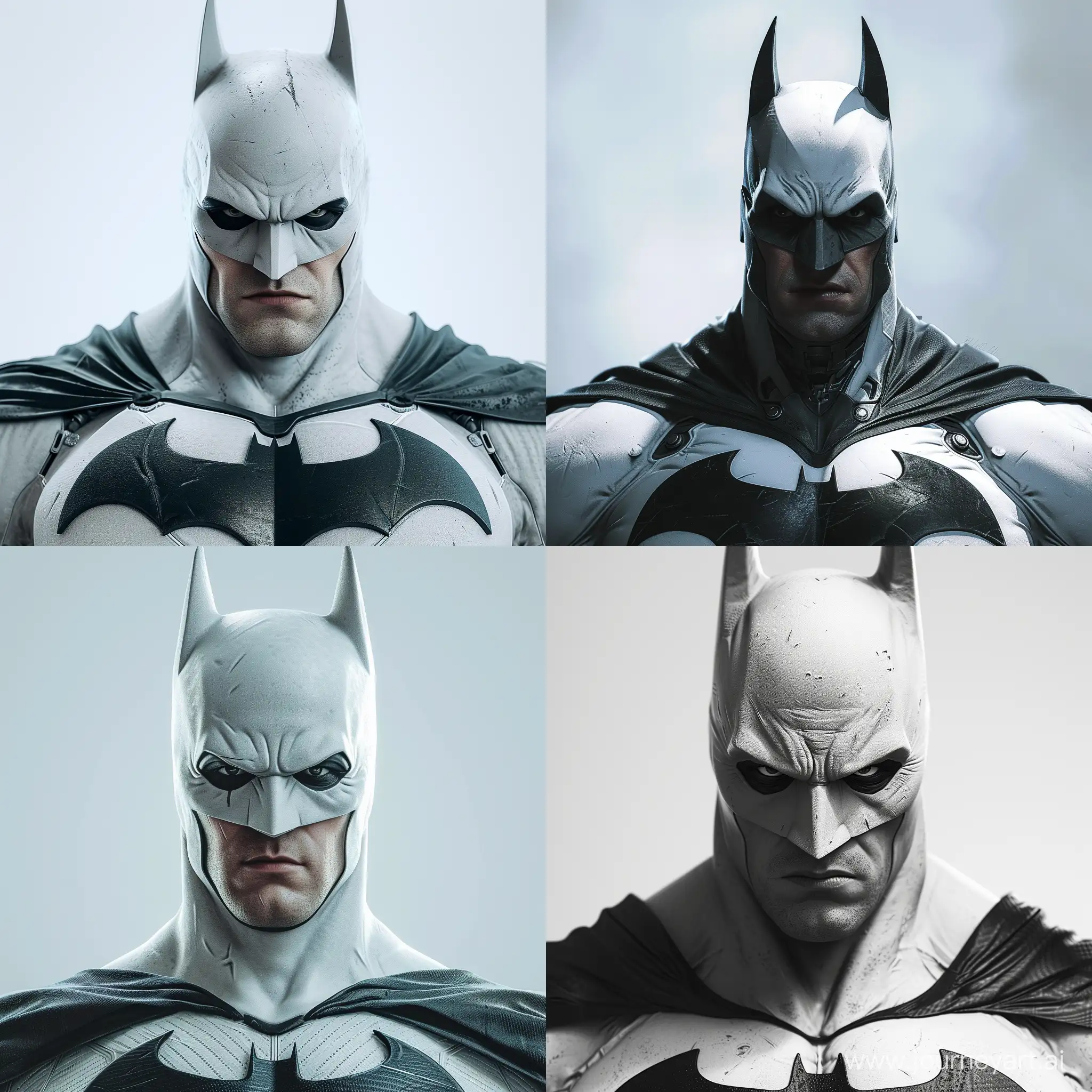 Batman in white hyperrealistic 