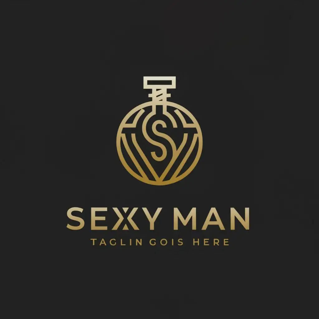 a logo design,with the text "Sexy Man", main symbol:Perfume,complex,clear background