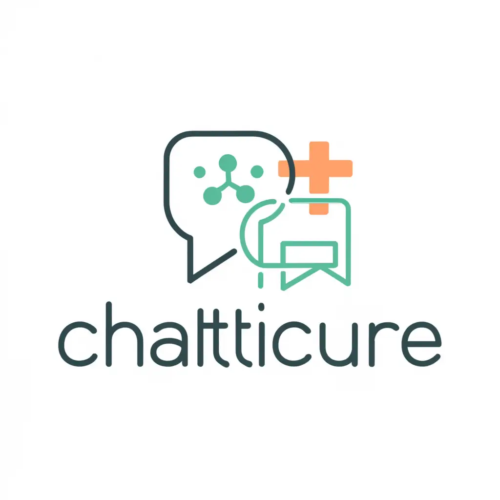 a logo design,with the text "chatticure", main symbol:plus of hospital , chat screen,Moderate,be used in Medical Dental industry,clear background