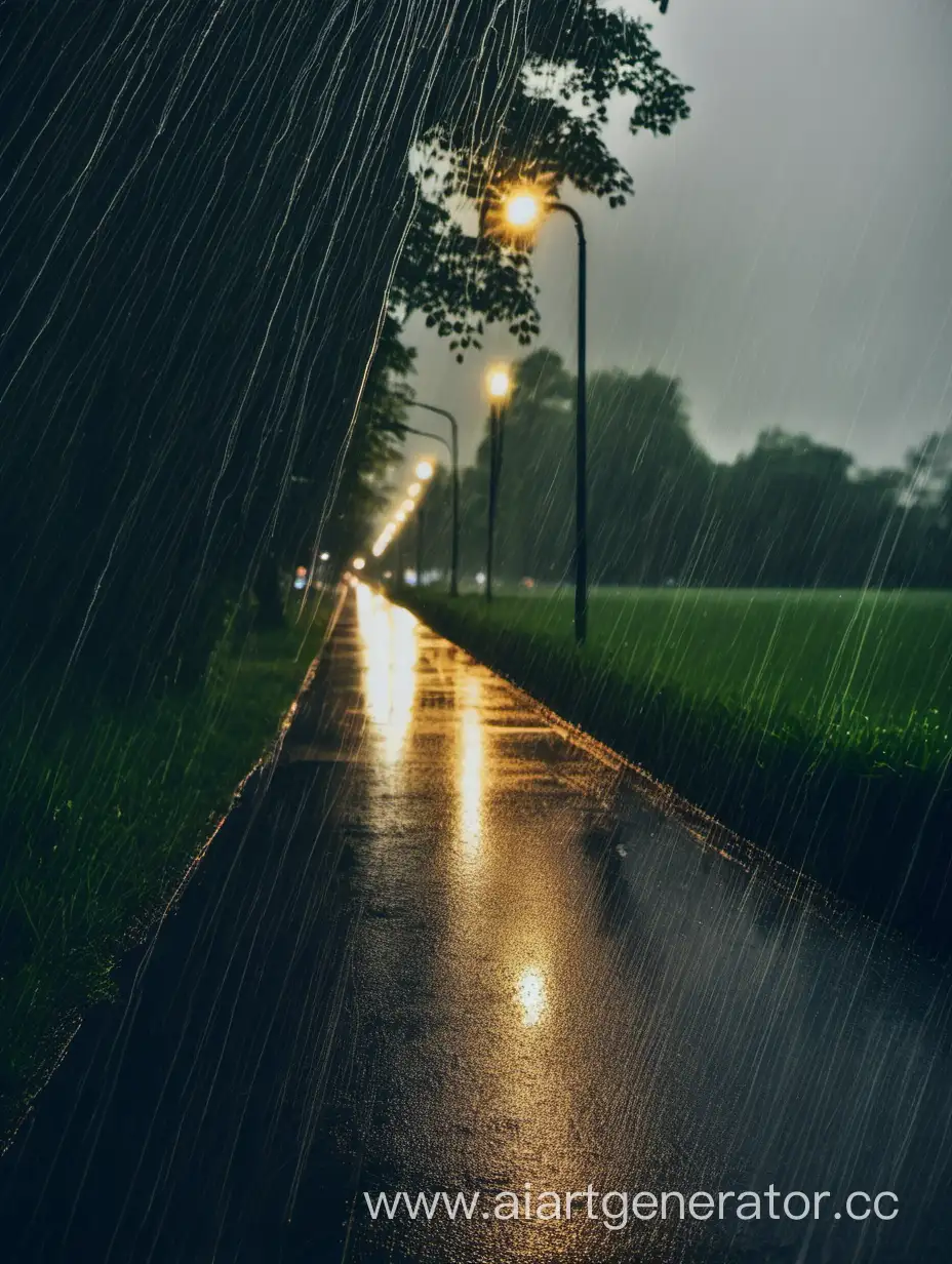 природа вечер дождь