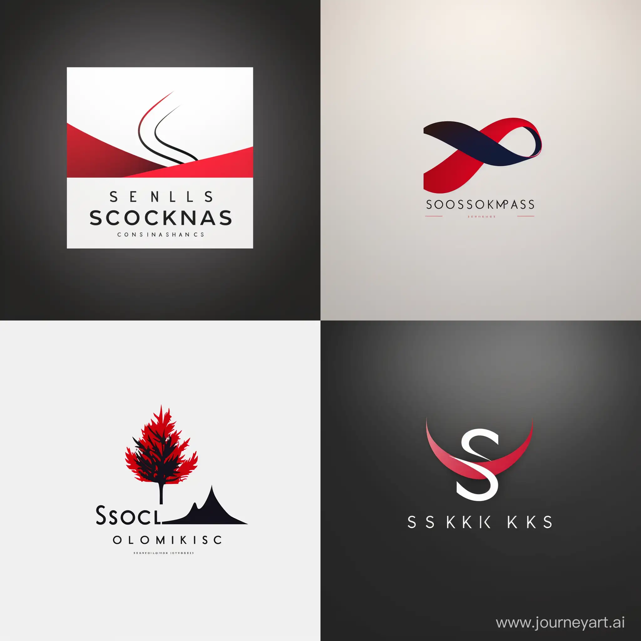 Design logo for marketing agency named: "scoreminds". Use colors: red, black, white. Flat minimalistic design.