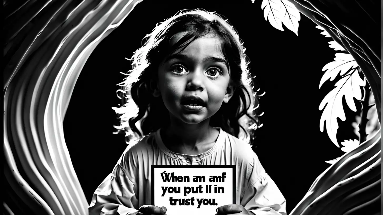 Psalm 56:3. When I am afraid, I put my trust in you. Black-and-white coloring image. Ages 5+. I don't want any text or words in the image. UHD