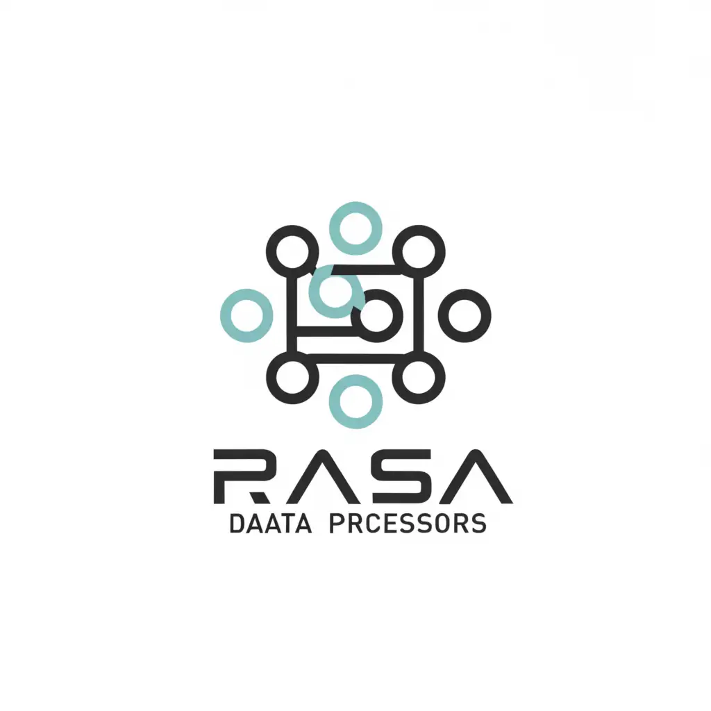 a logo design,with the text "I want you to generate a minimal logo for my new company,the work field of my company is electric and its name is 'Rasa Electric Data Processors' and 'rasa' word is an acronym name and the pther three word repreasent the work field of company", main symbol:electric,Moderate,clear background