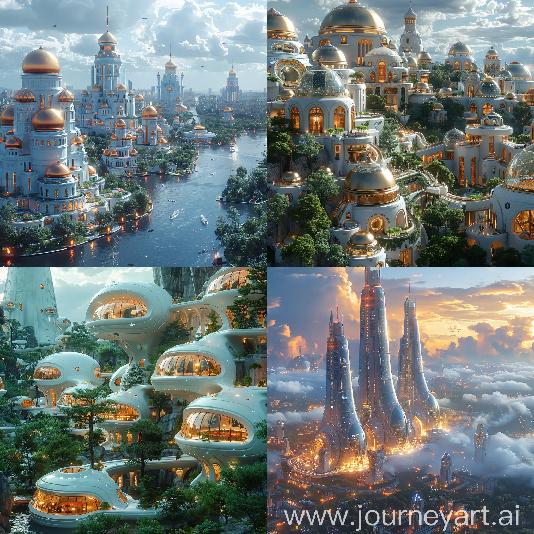 Ultra-modern futuristic Moscow, ultramodern futuristic Moscow, far future, advanced civilization, utopia, octane render --stylize 1000