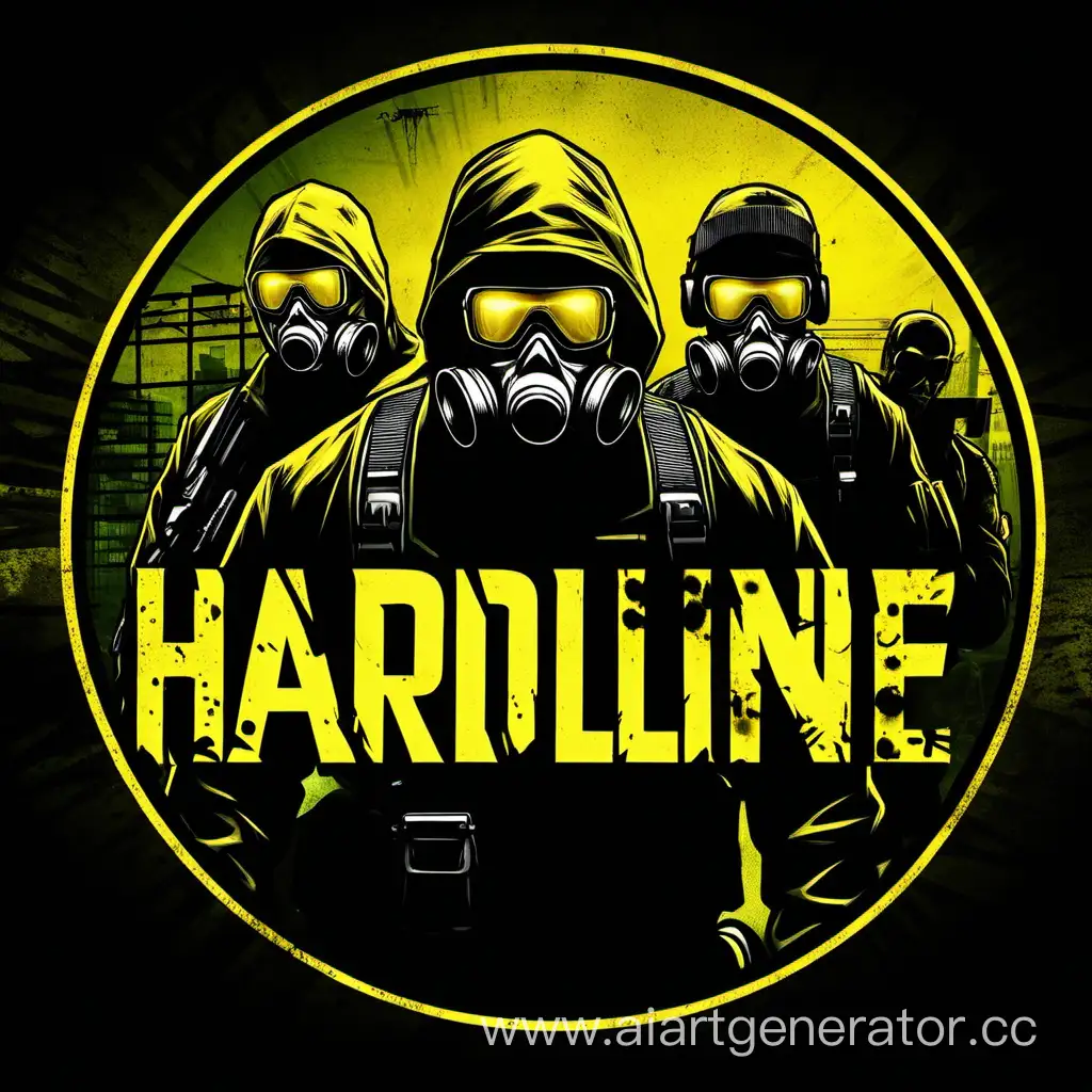 Логотип Hardline с сталкером и радиация