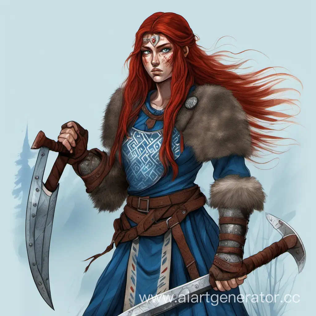 Slavic-Warrior-Girl-with-Red-Hair-and-Axe-in-Fur-Armor