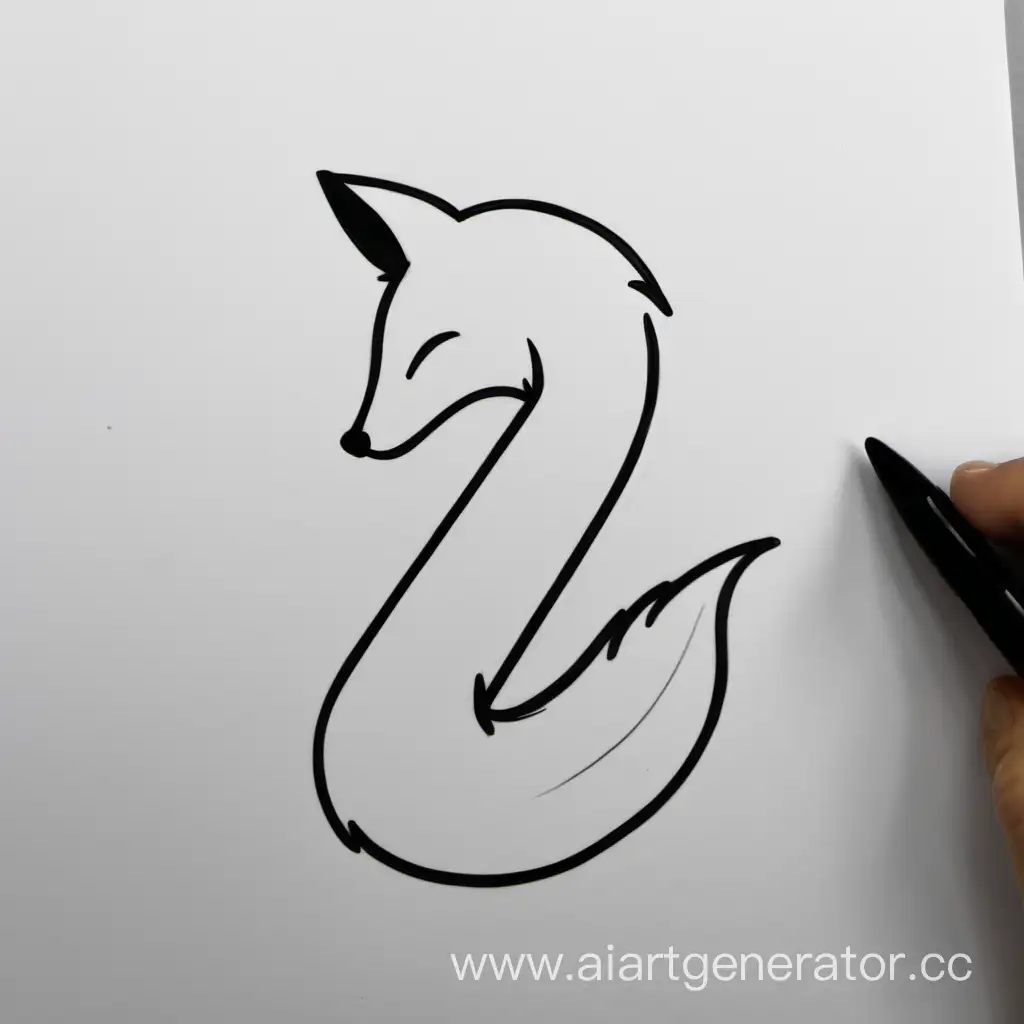 Foxs-Tail-Art-Creative-L-Shape-Illustration