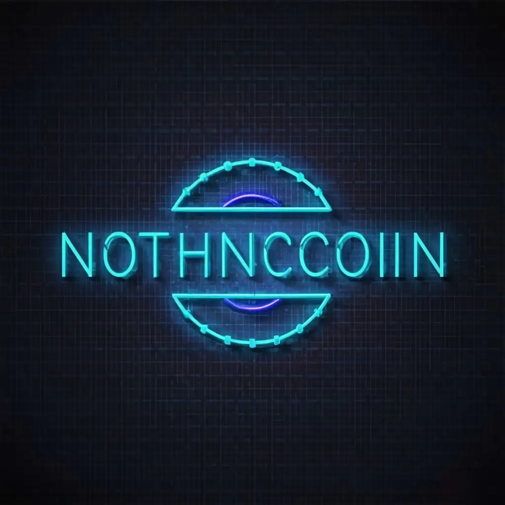 a logo design,with the text "Nothingcoin", main symbol:A hyper realistic cyberpunk sign,Minimalistic,clear background