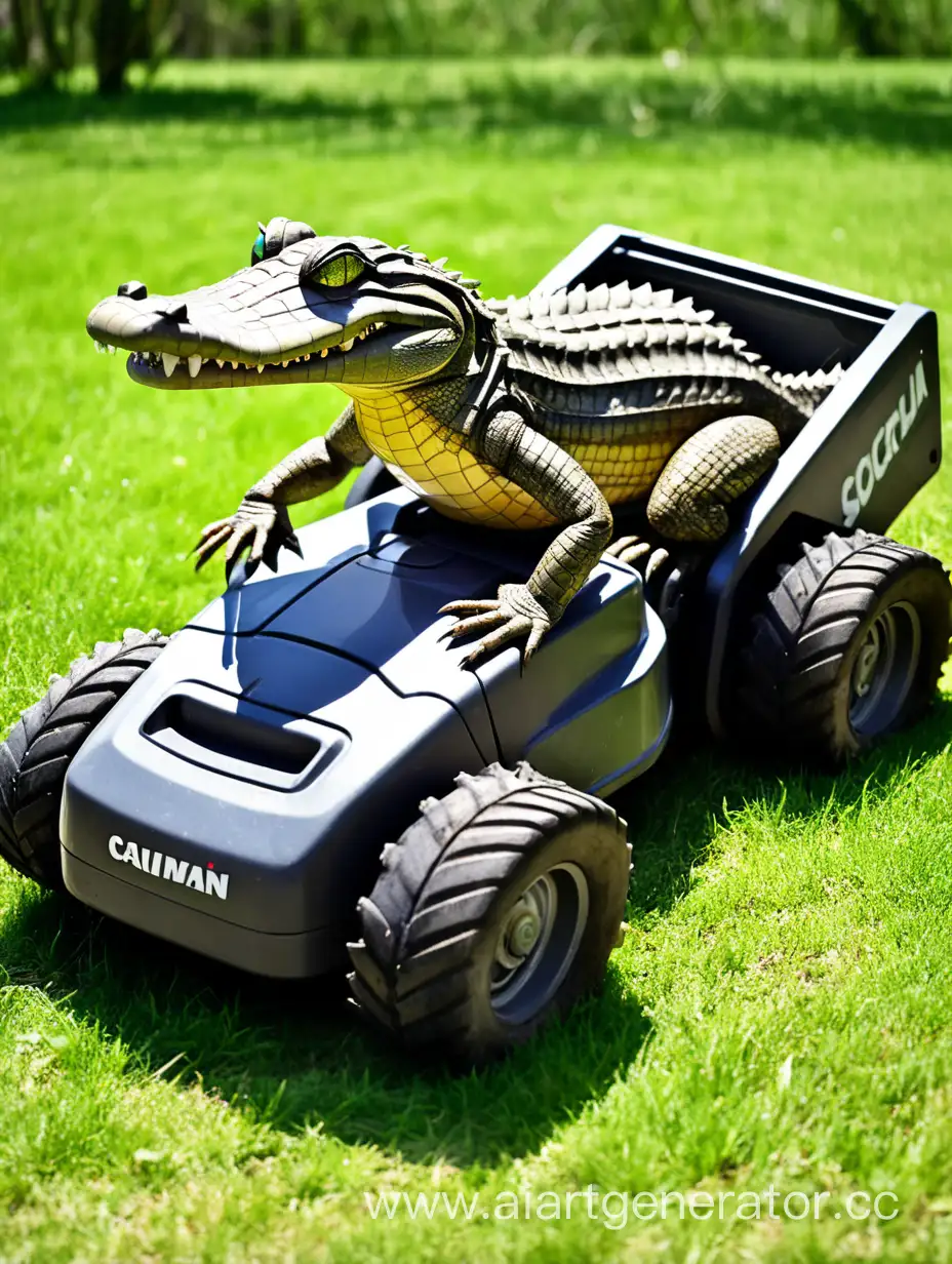 Unique-Encounter-Caiman-and-Lawnmower-in-a-Surreal-Landscape