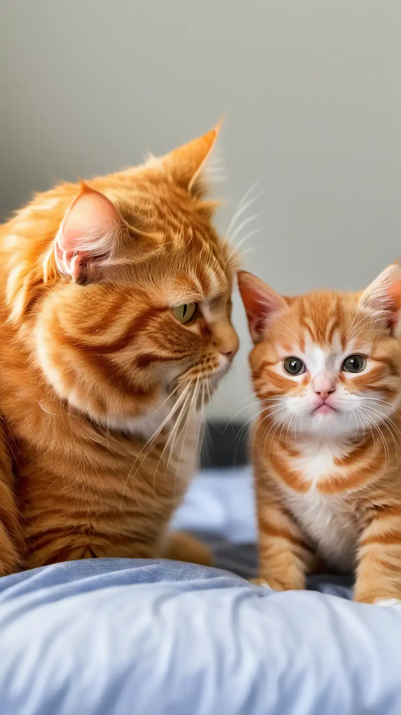 Adorable Family of Ginger Cats Welcomes New Kitten