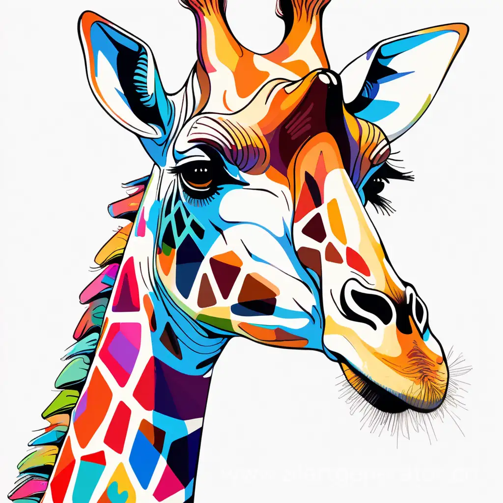 Vibrant-Giraffe-Illustration-in-a-Colorful-Stylized-Rendering