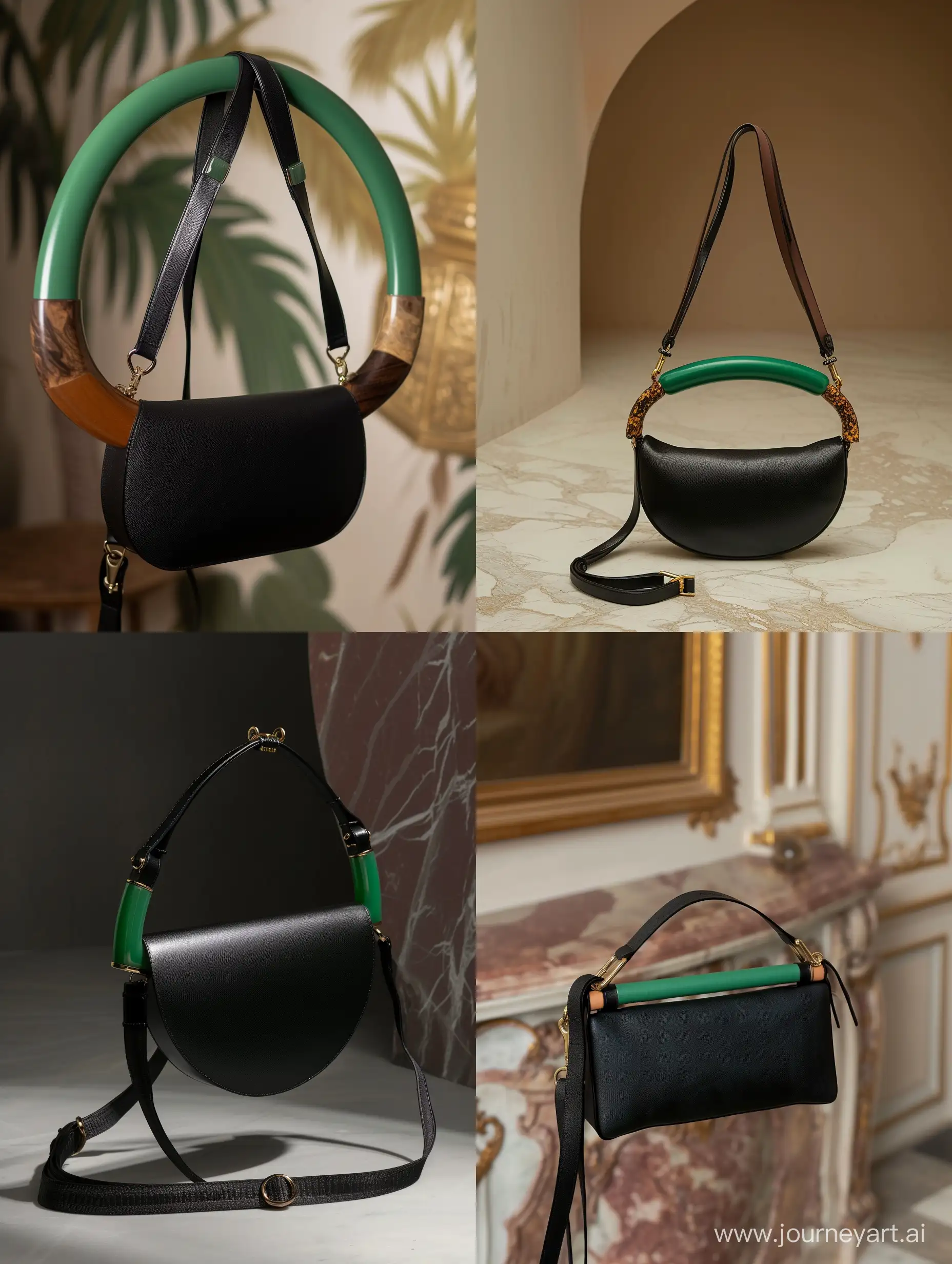 Stylish-EcoLeather-Baguette-Bag-with-Emerald-Handle