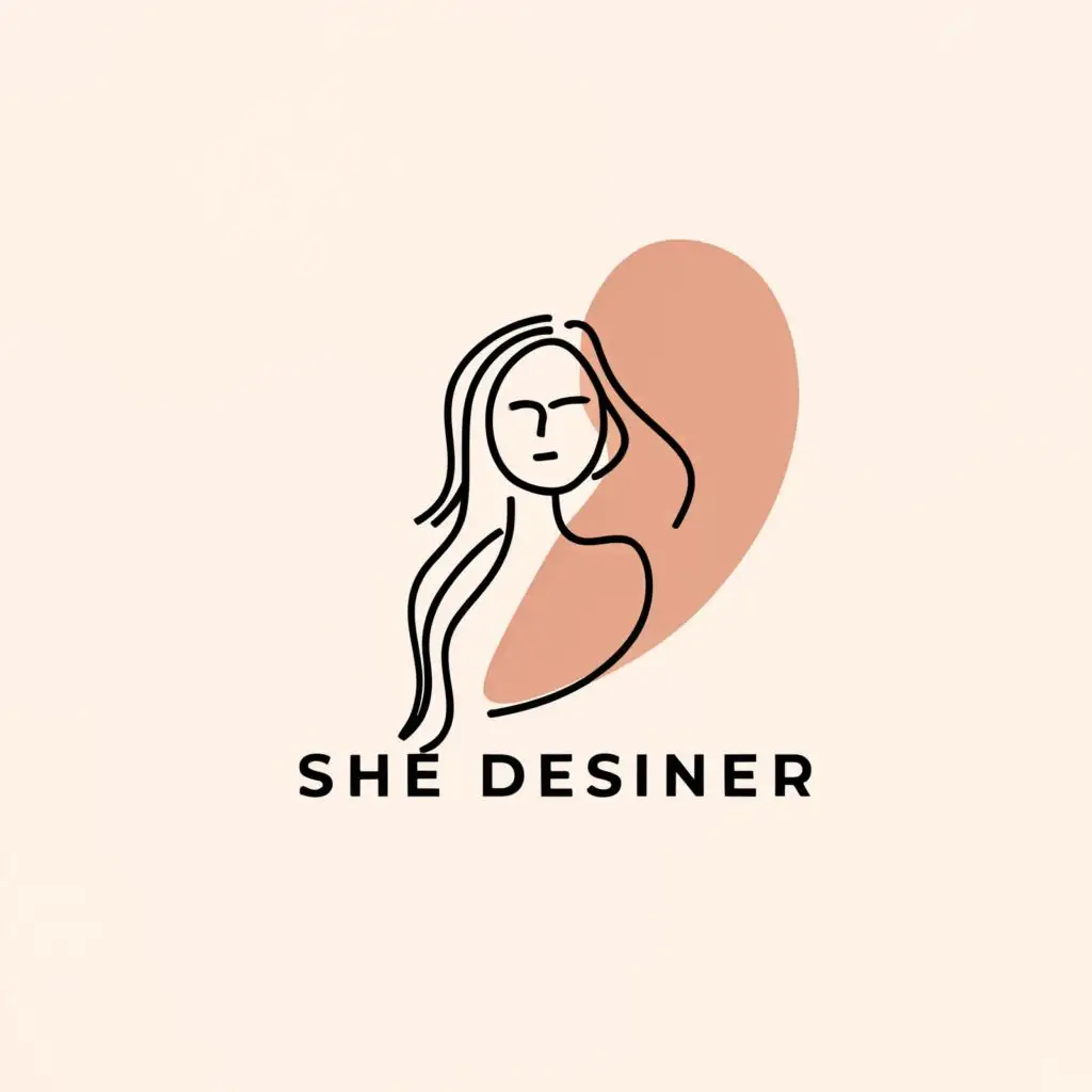 a logo design,with the text "SHE Desiner", main symbol:Beautiful girl,Moderate,clear background