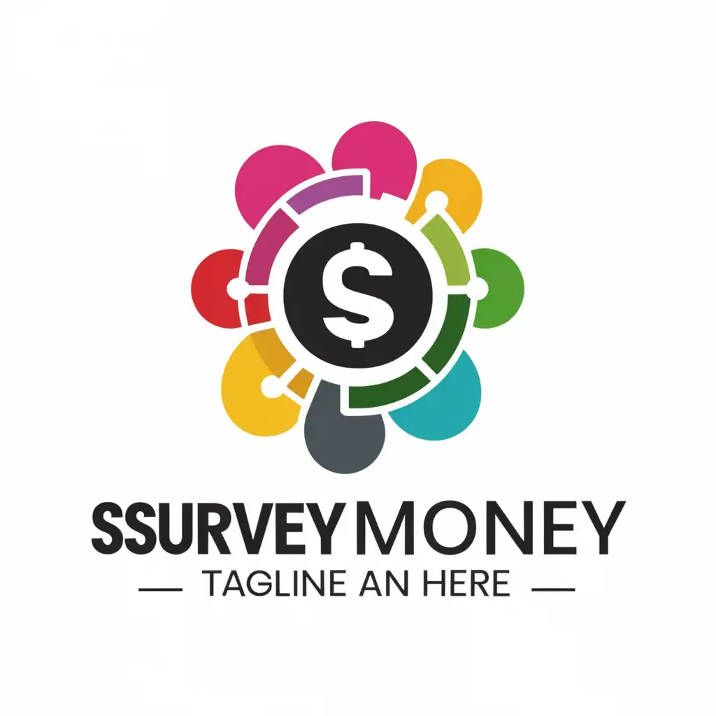 a logo design,with the text "Survey money", main symbol:circle, cash and flower,Moderate,be used in Technology industry,clear background