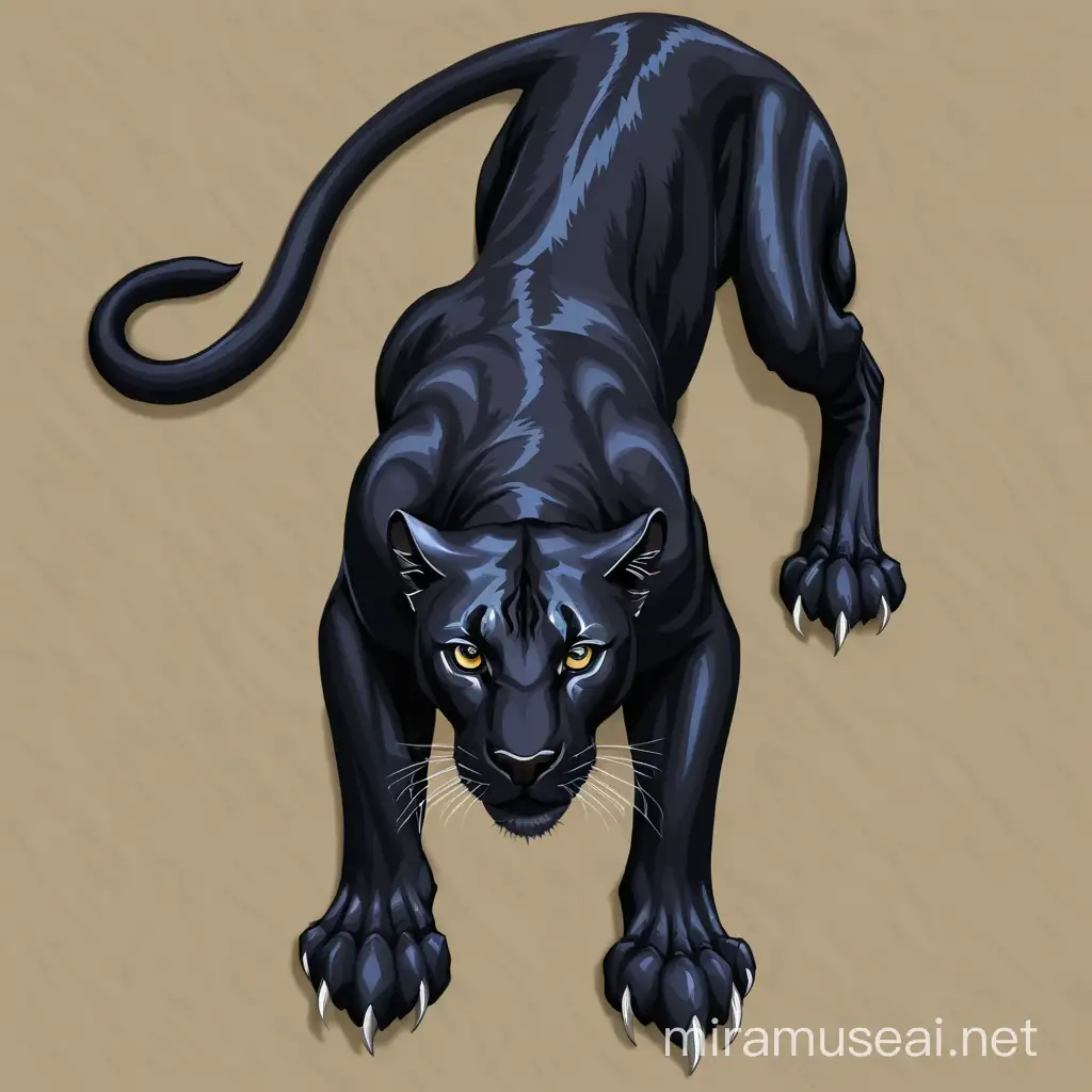 panther top view in dungeons and dragons style