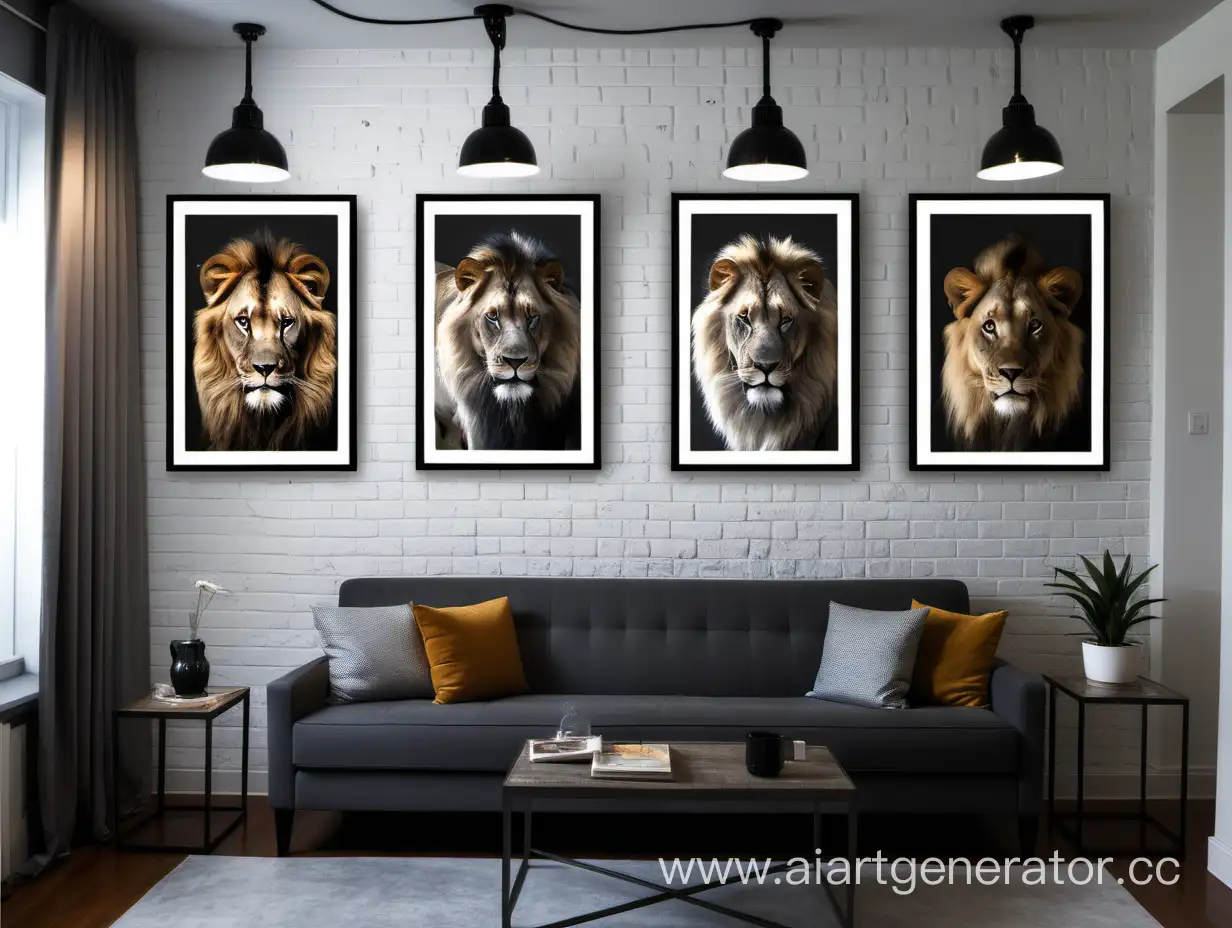 Contemporary-Living-Room-with-Lionthemed-Wall-Decor-and-Stylish-Furniture
