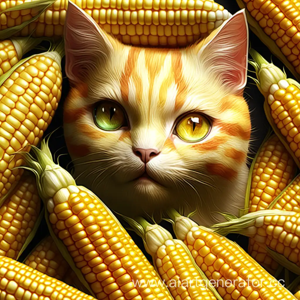 Exquisite-Realistic-Corn-Cat-Artwork