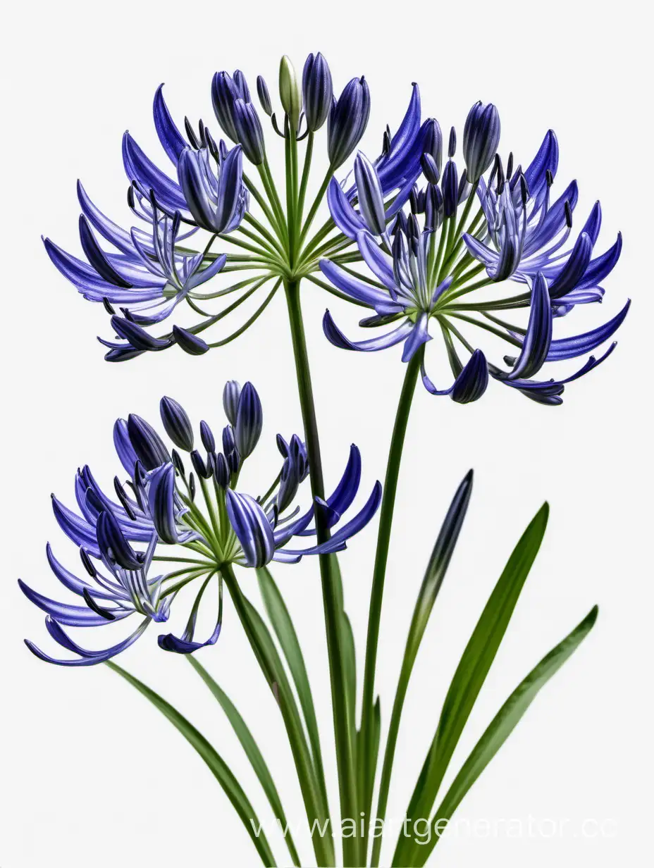 Agapanthus 8k with details white background 