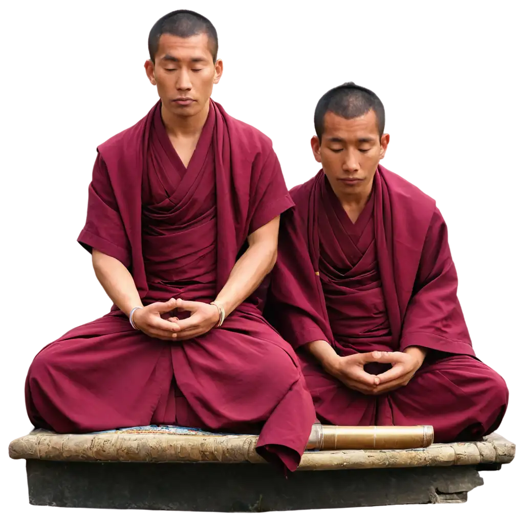 tibetan monks meditation in himalayas