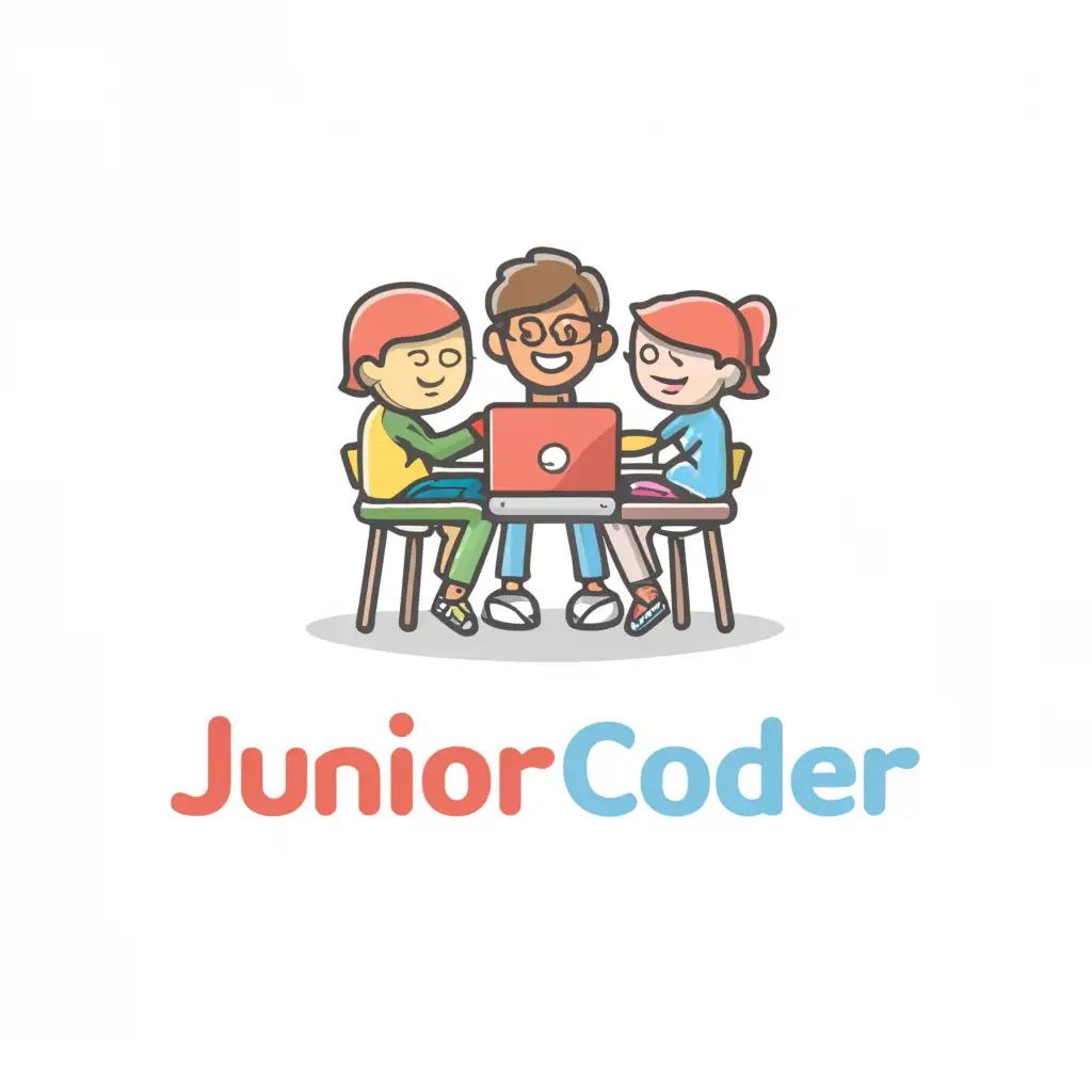 a logo design,with the text "junior coder", main symbol:kids coding class,Moderate,clear background
