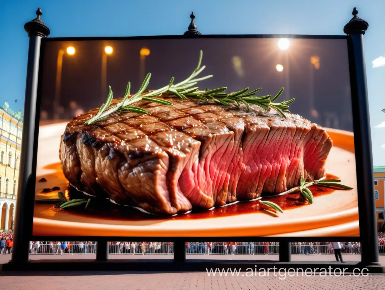 Sizzling-RosemaryInfused-Medium-Rare-Beef-Steak-Displayed-on-Palace-Square