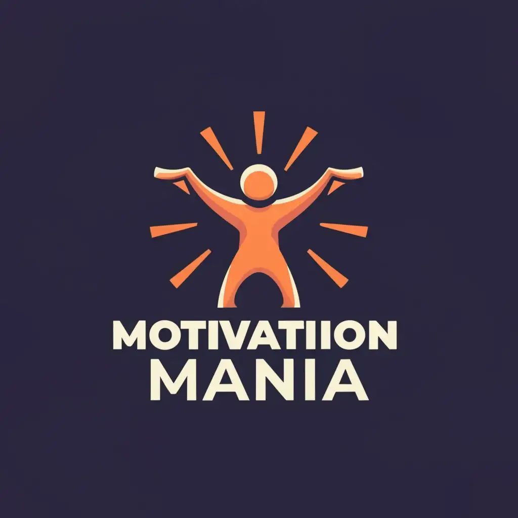 a logo design,with the text "motivation mania", main symbol:man,Moderate,clear background