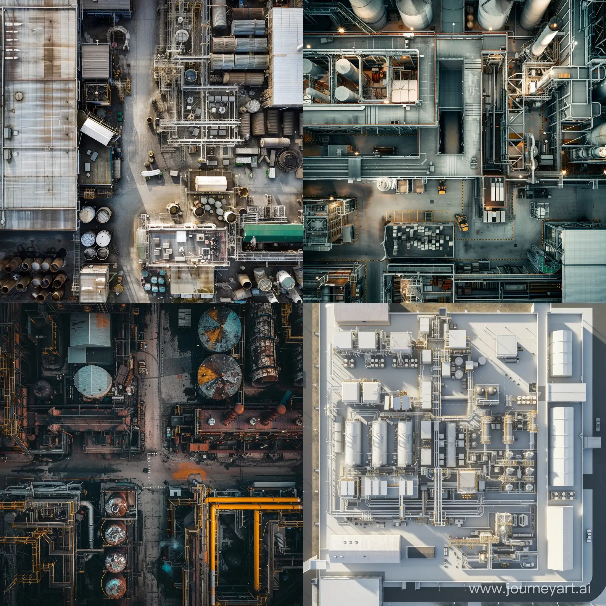 Aerial-View-of-Factory-Production-Industrial-Scene