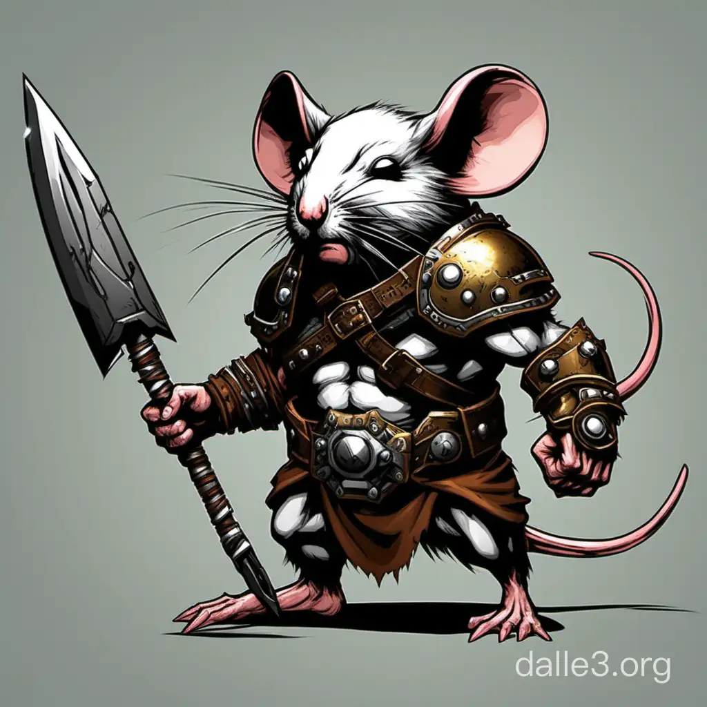 mouse-cyborg barbarian into rage status withou armour and any weapons or shields