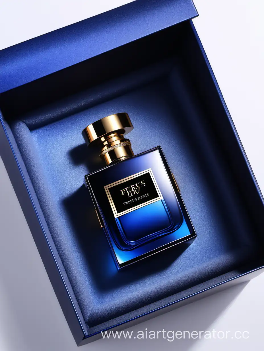 generate good photos of men's perfumes one box should be the largest, then descending and the last the smallest blue, black and golden