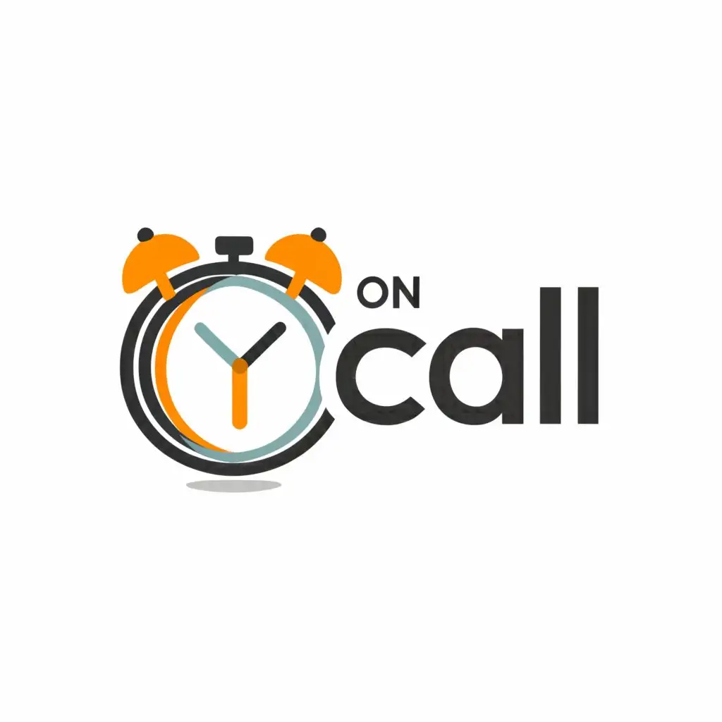 a logo design,with the text "On Call", main symbol:A clock,complex,clear background