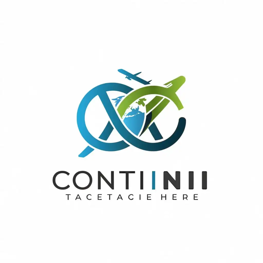 a logo design,with the text "CONTINII", main symbol:INFINITY TRAVEL AEROPLANE PLANET EARTH WATERDROP

,complex,be used in Travel industry,clear background
