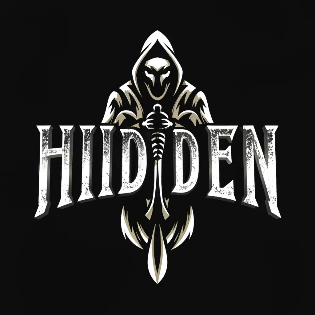 a logo design,with the text "HIDDEN", main symbol:Stealth,complex,clear background