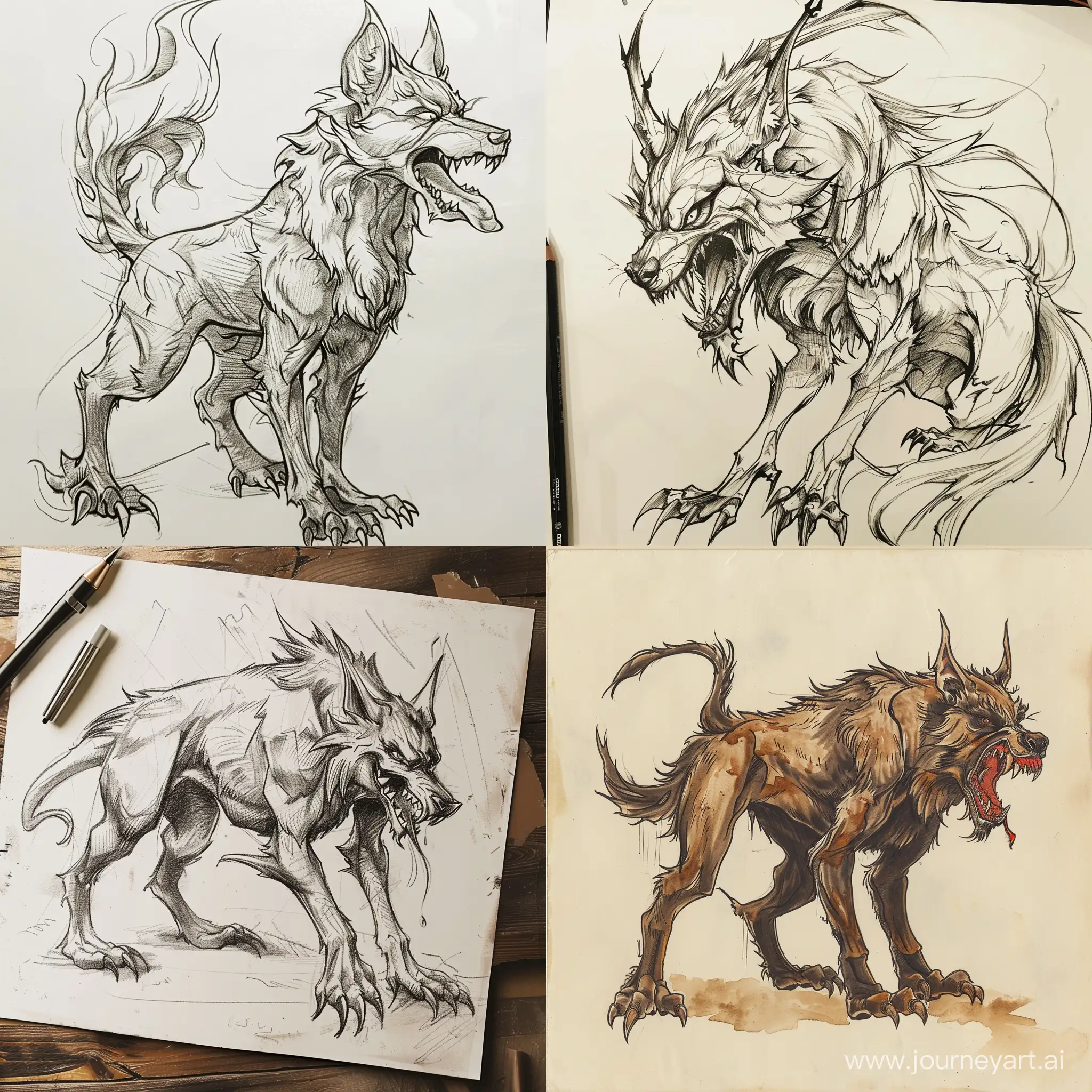 Adorable-Domestic-Cerberus-Drawing-with-6-Variations-11-Aspect-Ratio