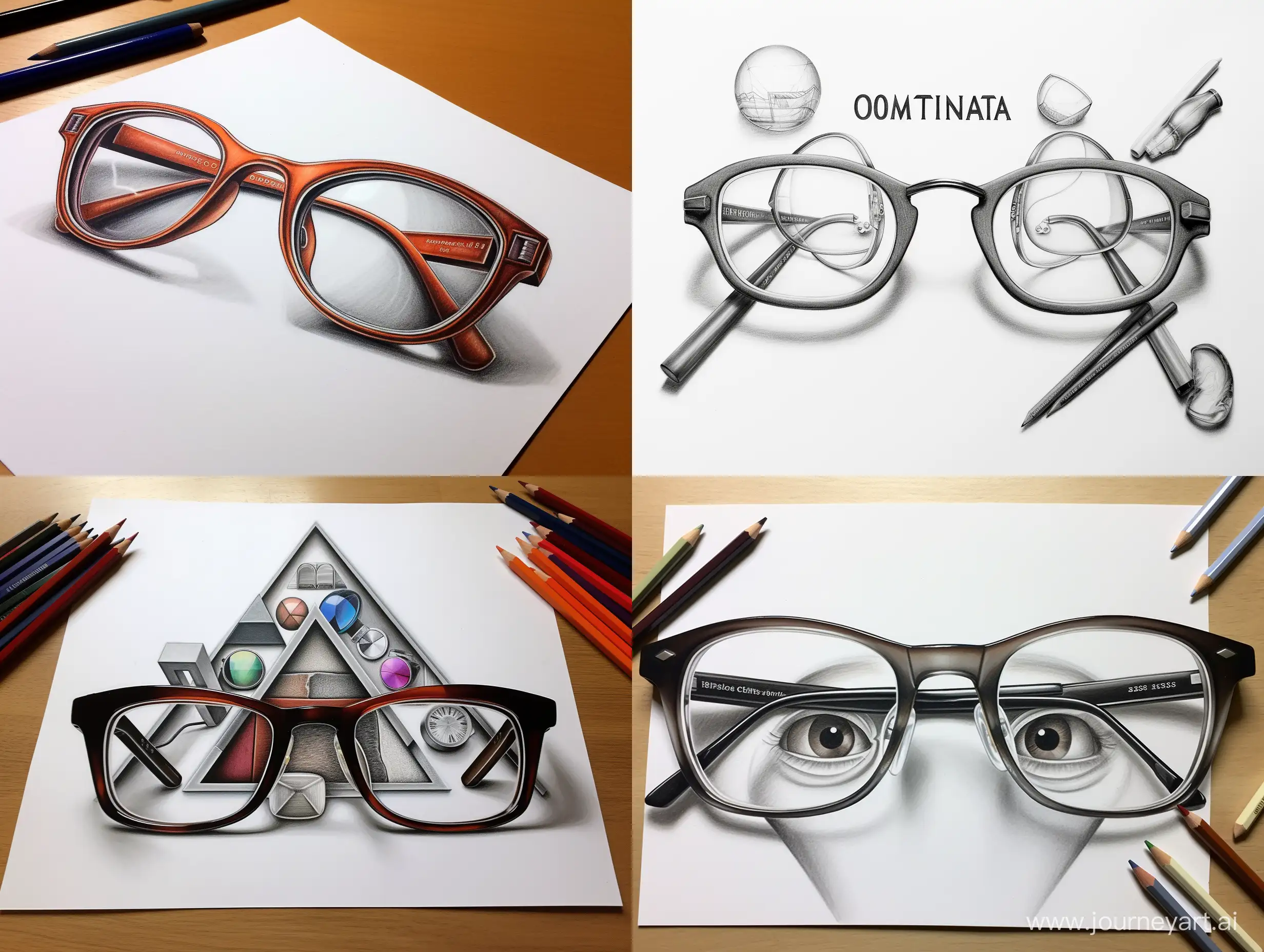رسم كلمة ( بصريات قماطة ) باشكال نظارات مختلفة