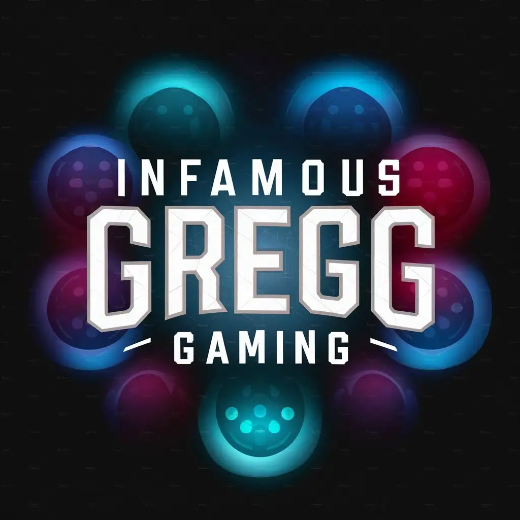 logo, Gaming, with the text "Infamous Gregg Gaming", typography, be used in Entertainment industry