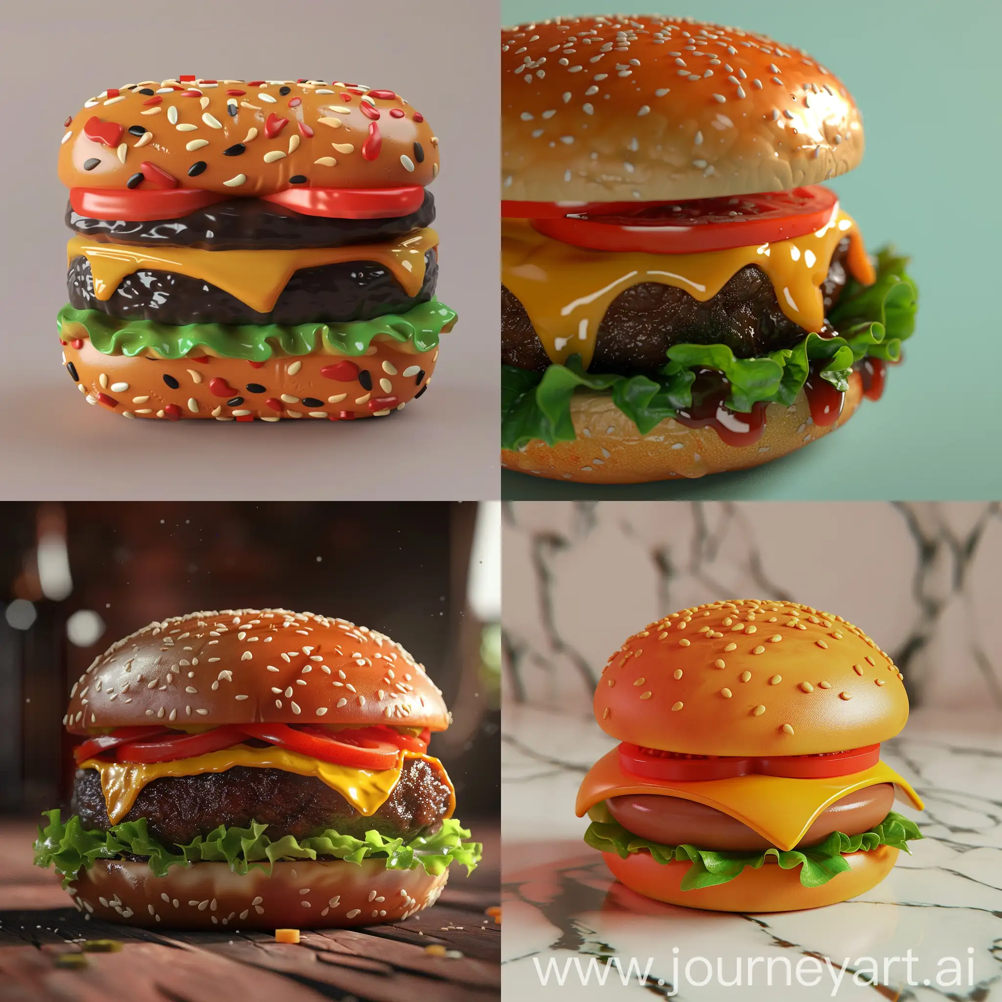 Colorful-3D-Burger-Pattern-Phone-Case-Animation