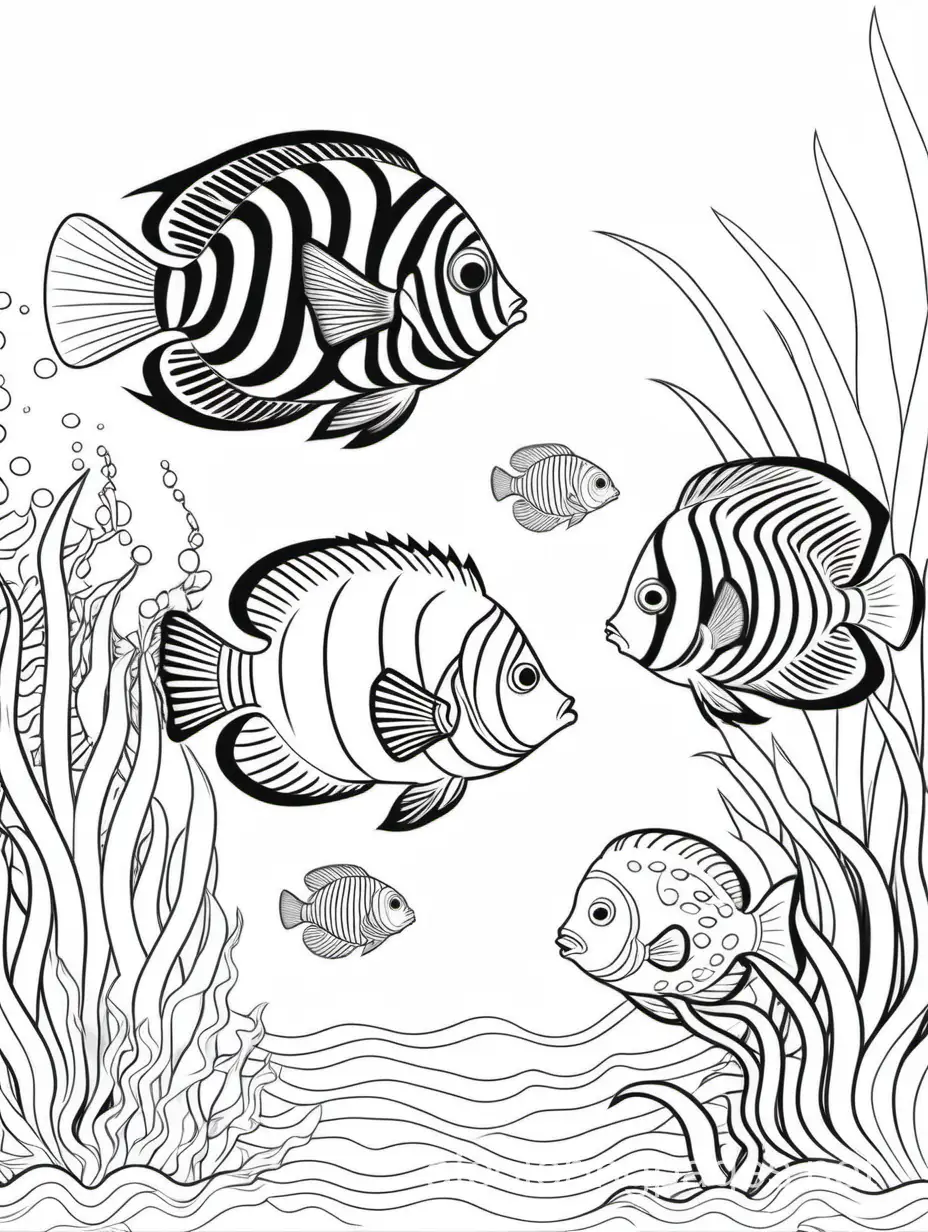 Six-Tropical-Fish-Coloring-Page-for-Kids-Simple-Line-Art-on-White-Background
