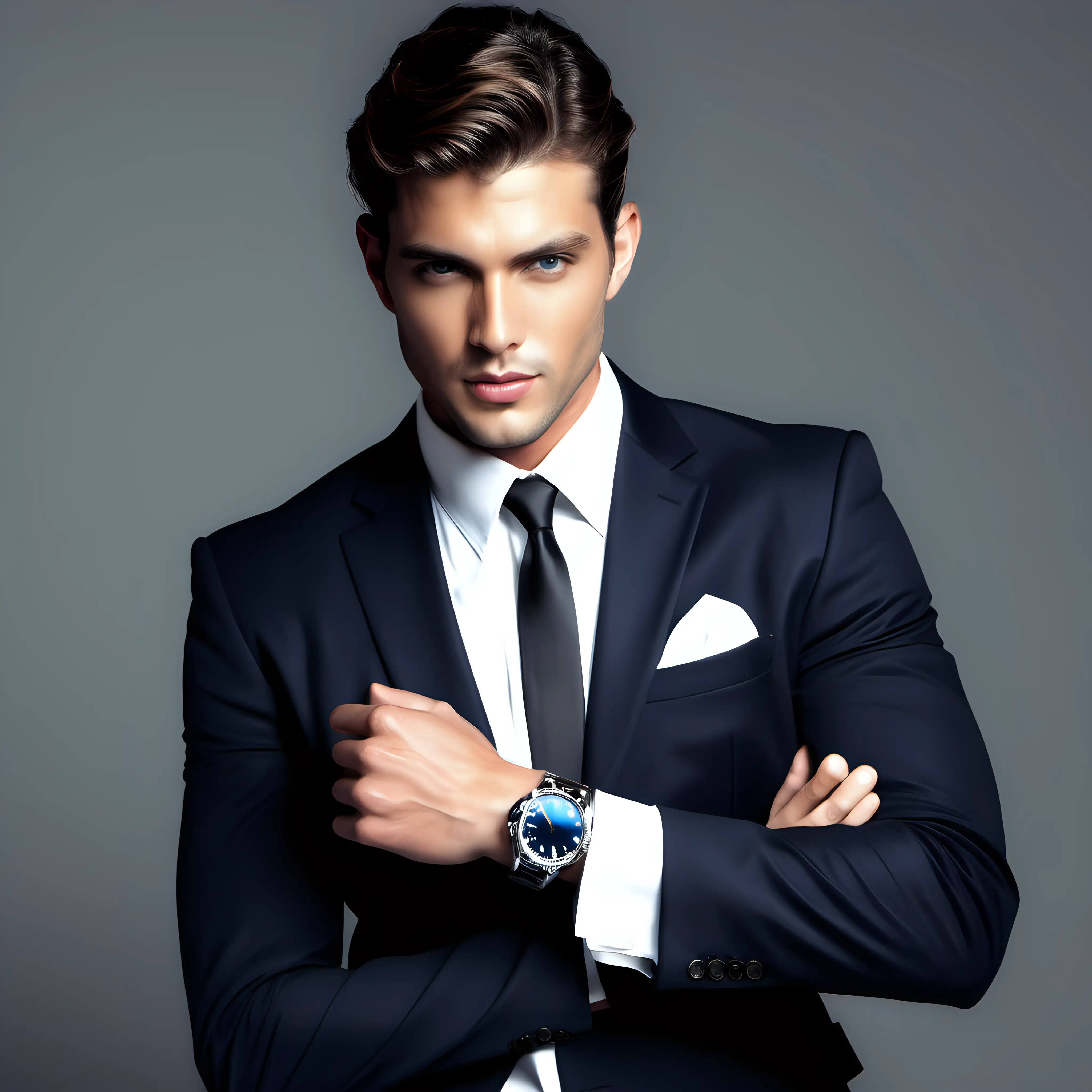 Stylish Businessman Wearing Watch