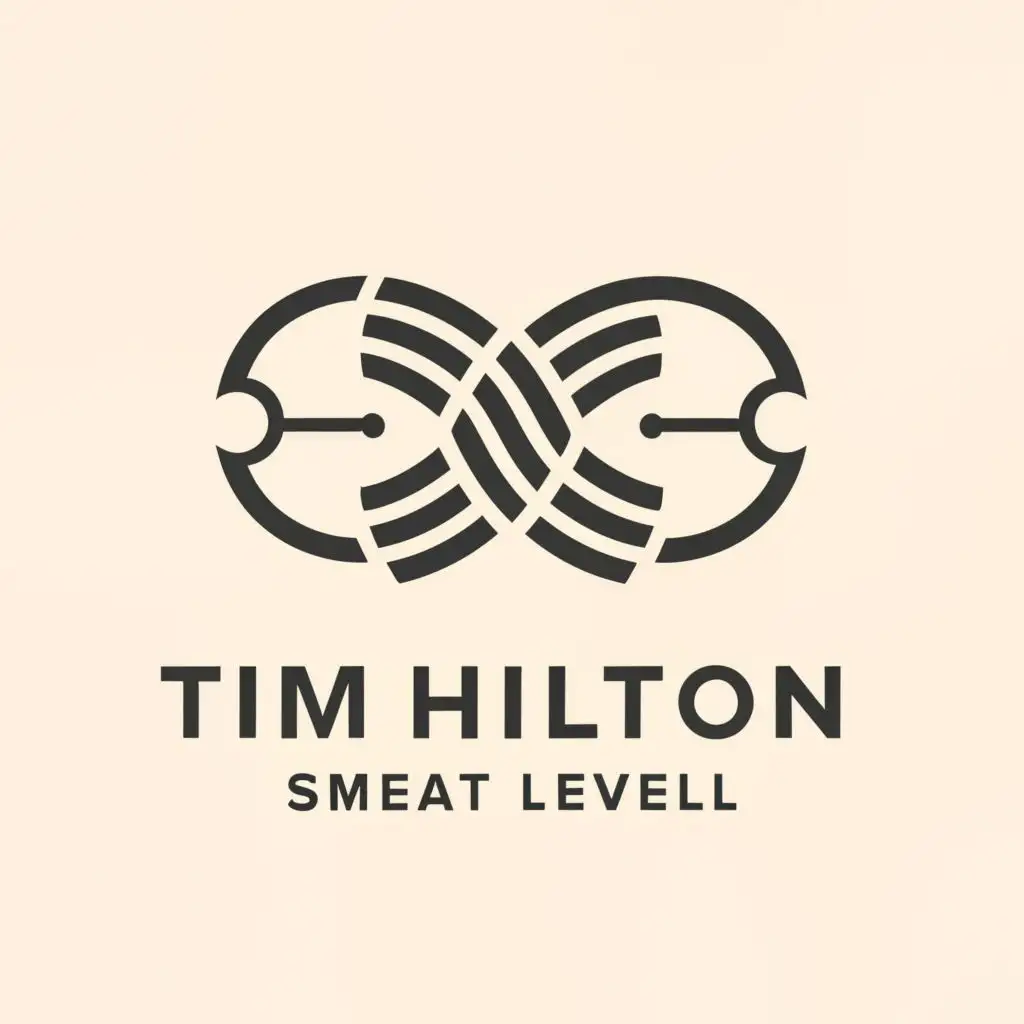 logo, infinity circles black independent spiritual balance strength arrow next level karma, with the text "Tim Hilton", typography, be used in Events industry